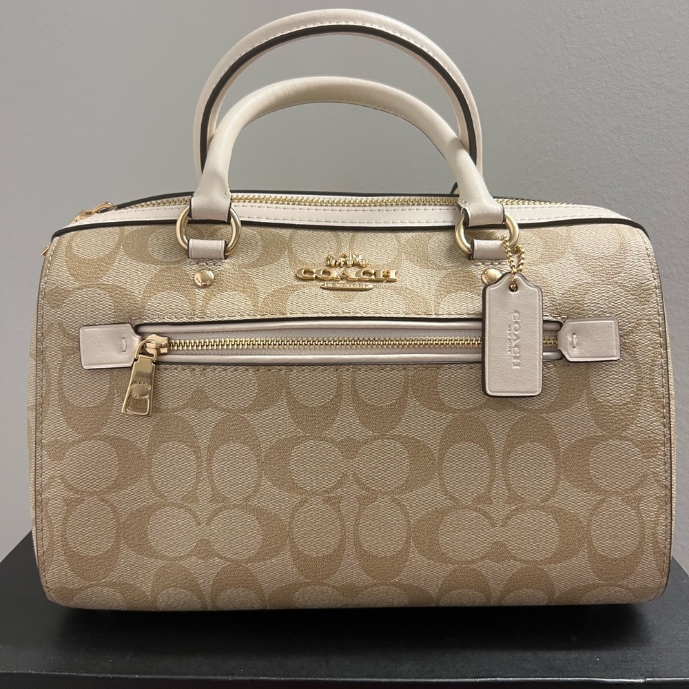 New Beautiful Coach Rowan Leather Satchel Crossbody.